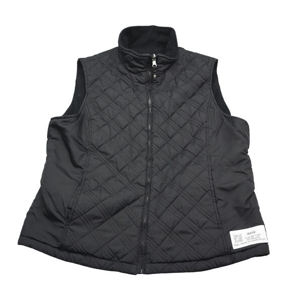 Free Country Vest Womens L Black High Neck Sleeveless Full Zip Reversible - Picture 1 of 16